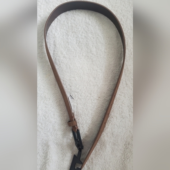 Express Design Studio Genuine Leather Brown Belt Black Square Buckle for Denim - Picture 8 of 9